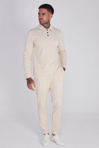 Cordoba Cotton Polo Shirt in Oatmeal RRP £75