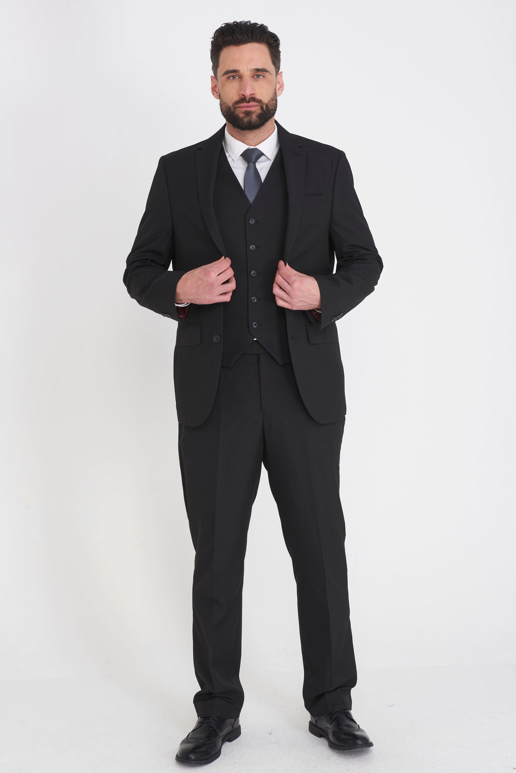 Carter & Jones Black  Big & Tall Three Piece Tailored Fit Suit RRP £249