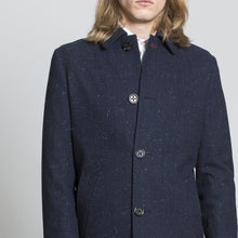 Load image into Gallery viewer, Harry Brown Navy Check Single Breasted Wool Coat RRP £135
