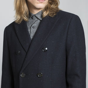 Harry Brown Navy Double Breasted Wool Coat RRP £135