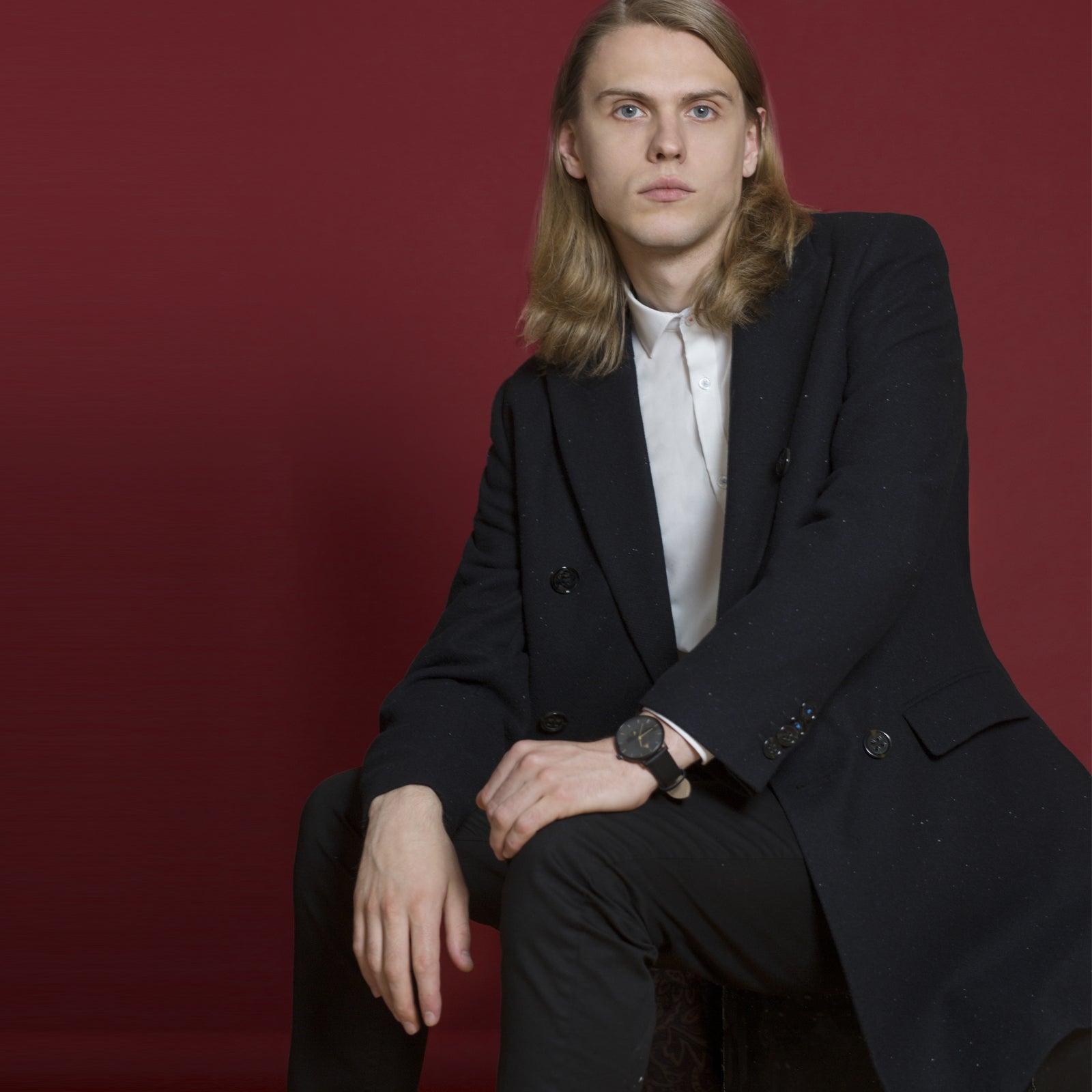 Harry Brown Navy Double Breasted Wool Coat RRP £135