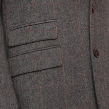 Load image into Gallery viewer, Harry Brown Grey-Brown Check Wool Blend Tailored Fit Blazer

