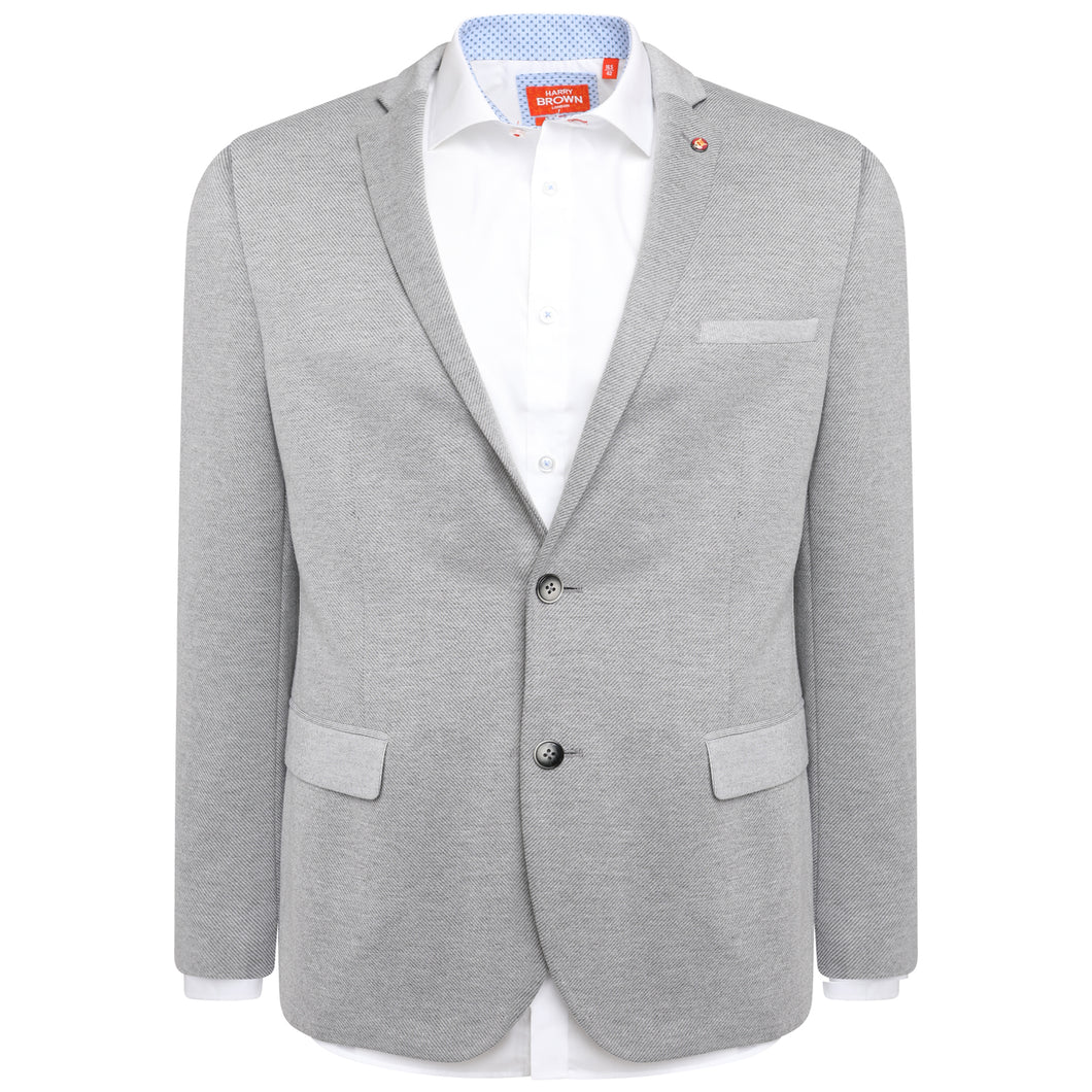 Harry Brown Grey Jersey Tailored Fit Blazer