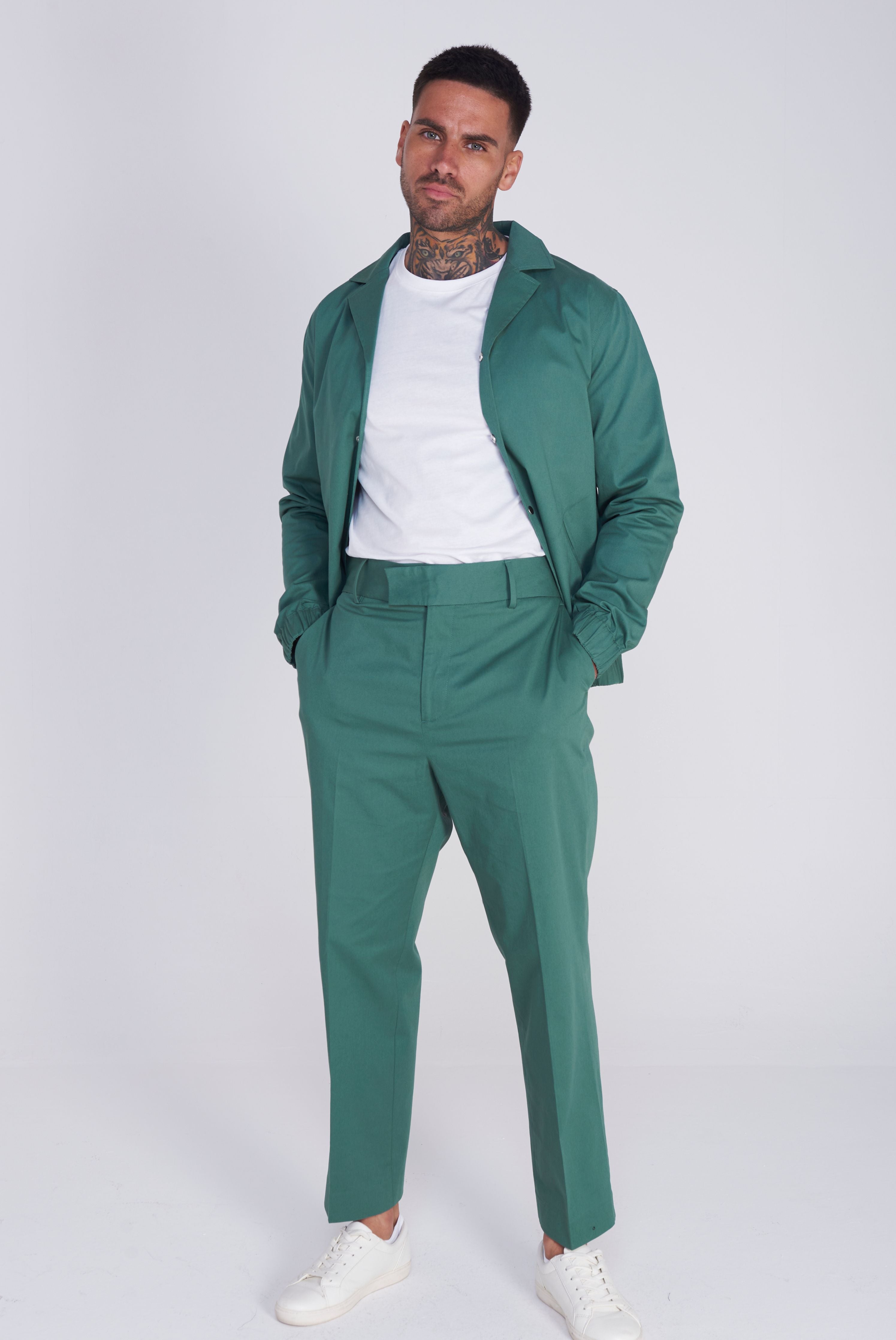 Ronda Cotton Trouser in Green RRP £80