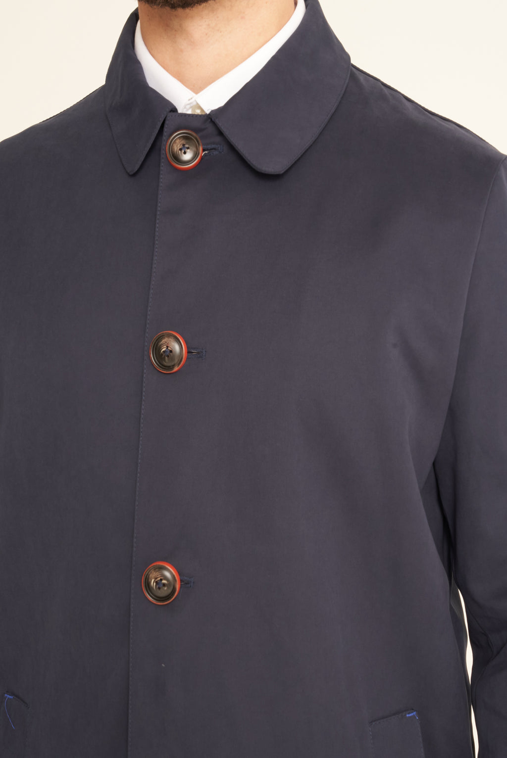 Harry Brown Men's Navy Blue Single Breasted Trench Coat RRP £179