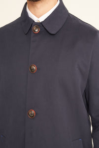 Harry Brown Men's Navy Blue Single Breasted Trench Coat RRP £179