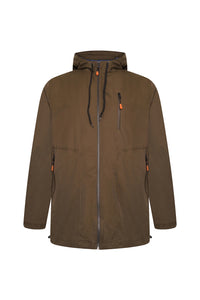 Grey Hawk Water Resistant Cotton Zip Hooded Jacket Extra Tall in Olive RRP £160