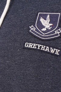 Grey Hawk Cotton Fleece Lined Zipped Hoodie in Navy RRP £65.99