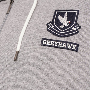 Grey Hawk Cotton Fleece Lined Zipped Hoodie in Light Grey
