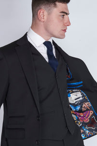Charlie Black Suit Waistcoat