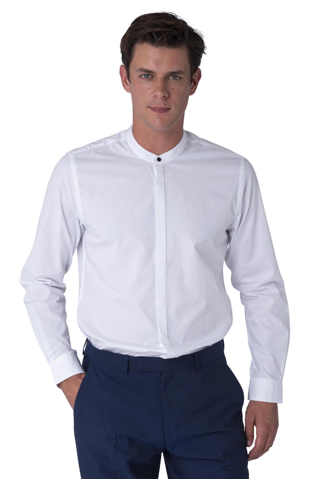 Harry Brown Joshua White Grandad Cotton Shirt RRP £80
