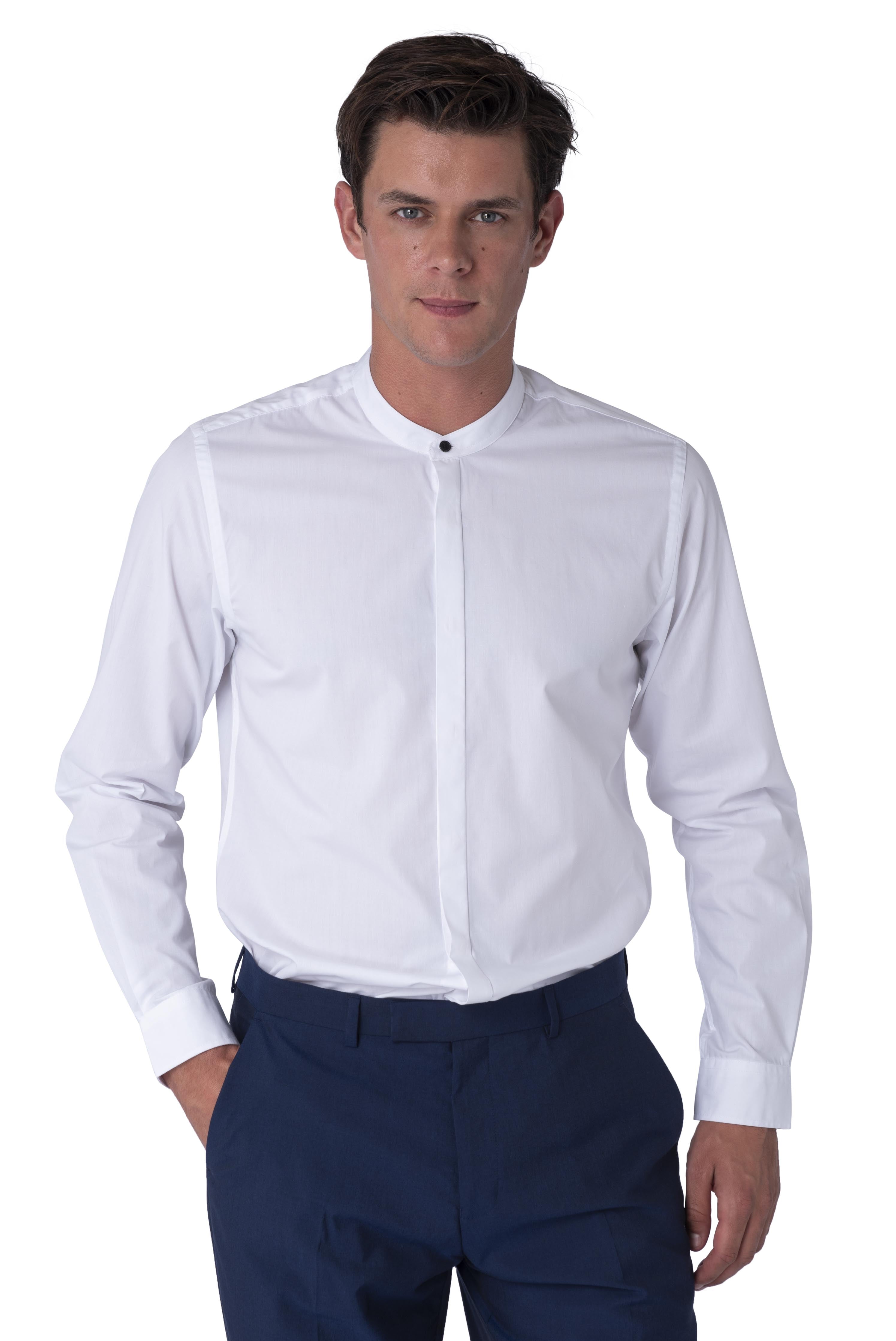 Harry Brown Joshua White Grandad Cotton Shirt RRP £80