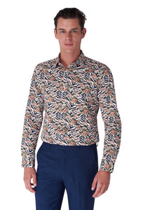 HUGO Floral & Animal Contrast Print Shirt RRP £80