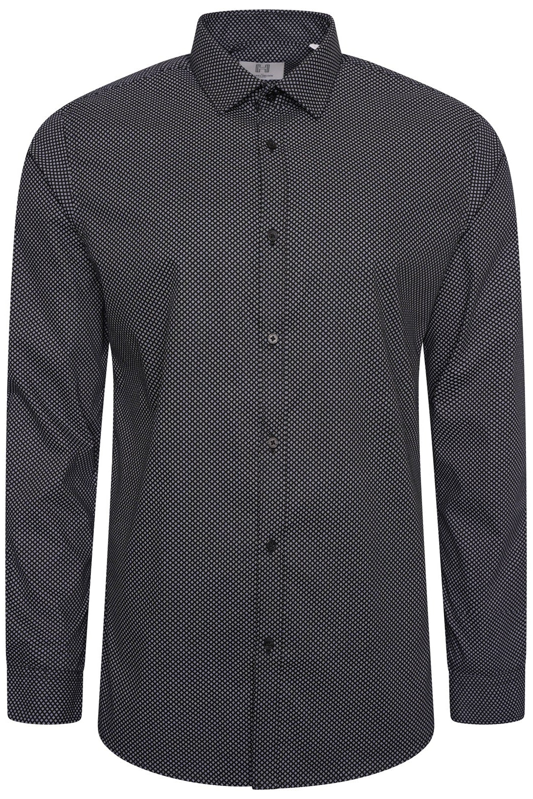 Harry Brown Micro Dot Slim Fit Shirt in Black