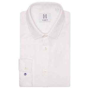 Harry Brown Pique Slim Fit Shirt in White