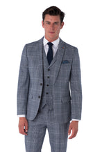 Load image into Gallery viewer, Joseph Harry Brown Blue &amp; Black Check Wool  Slim Fit Suit RRP £299
