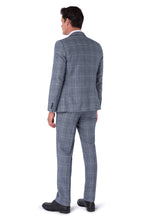 Load image into Gallery viewer, Joseph Harry Brown Blue &amp; Black Check Wool  Slim Fit Suit RRP £299
