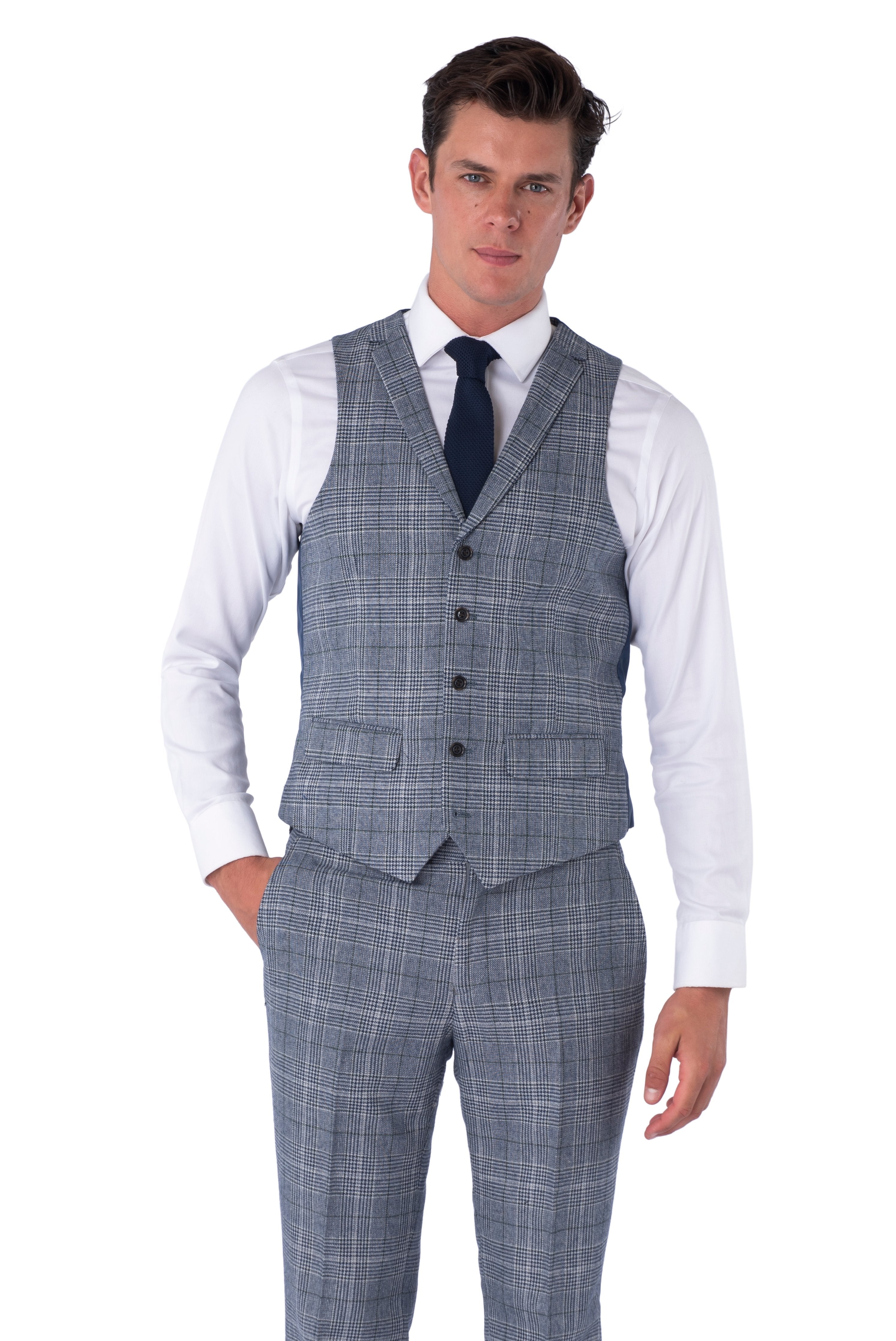 Joseph Harry Brown Blue & Black Check Wool  Slim Fit Suit RRP £299