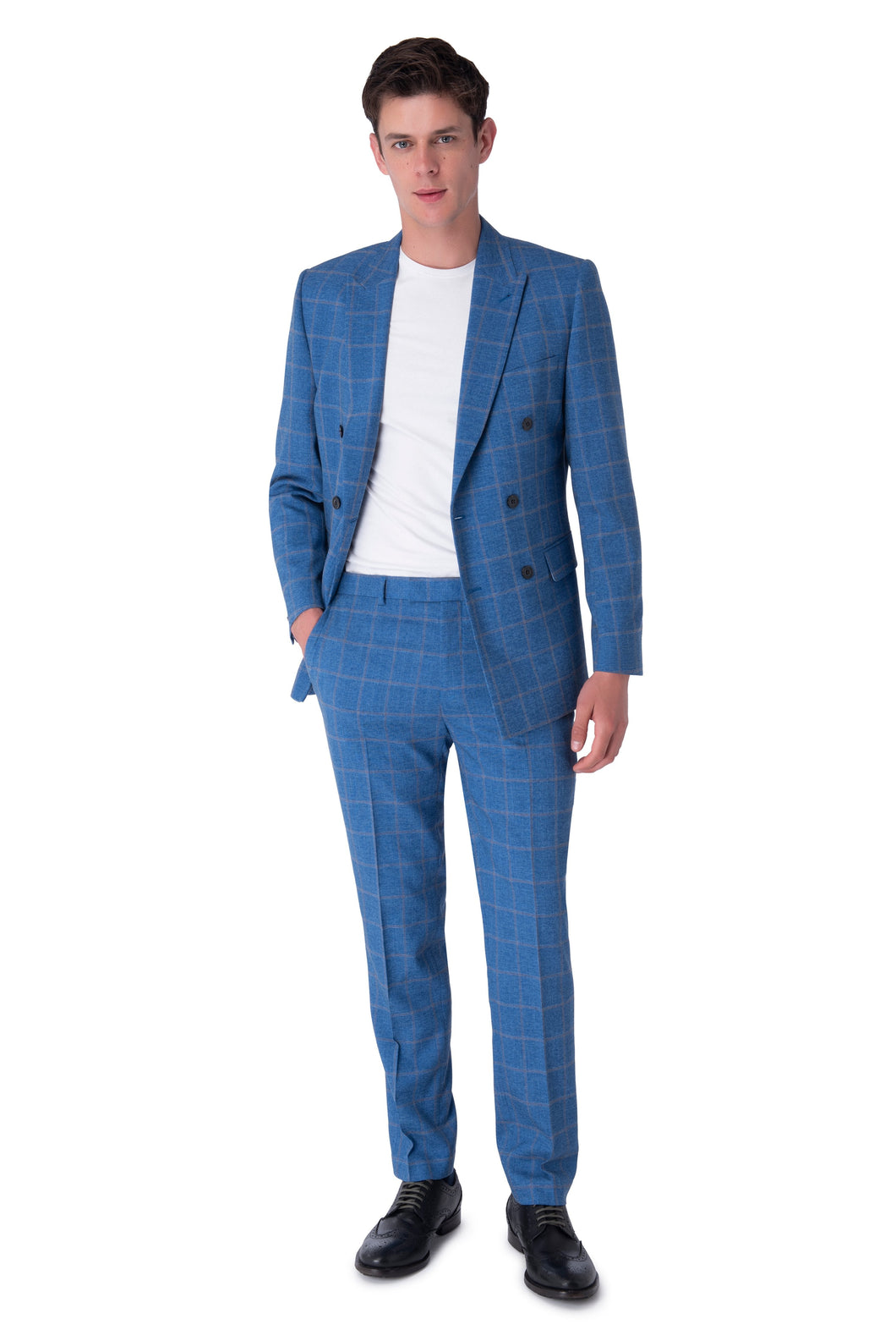 William Blue Check Double Breasted Suit RRP £239