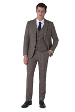 Load image into Gallery viewer, Jude Harry Brown Brown Check 100% Wool Suit RRP £299
