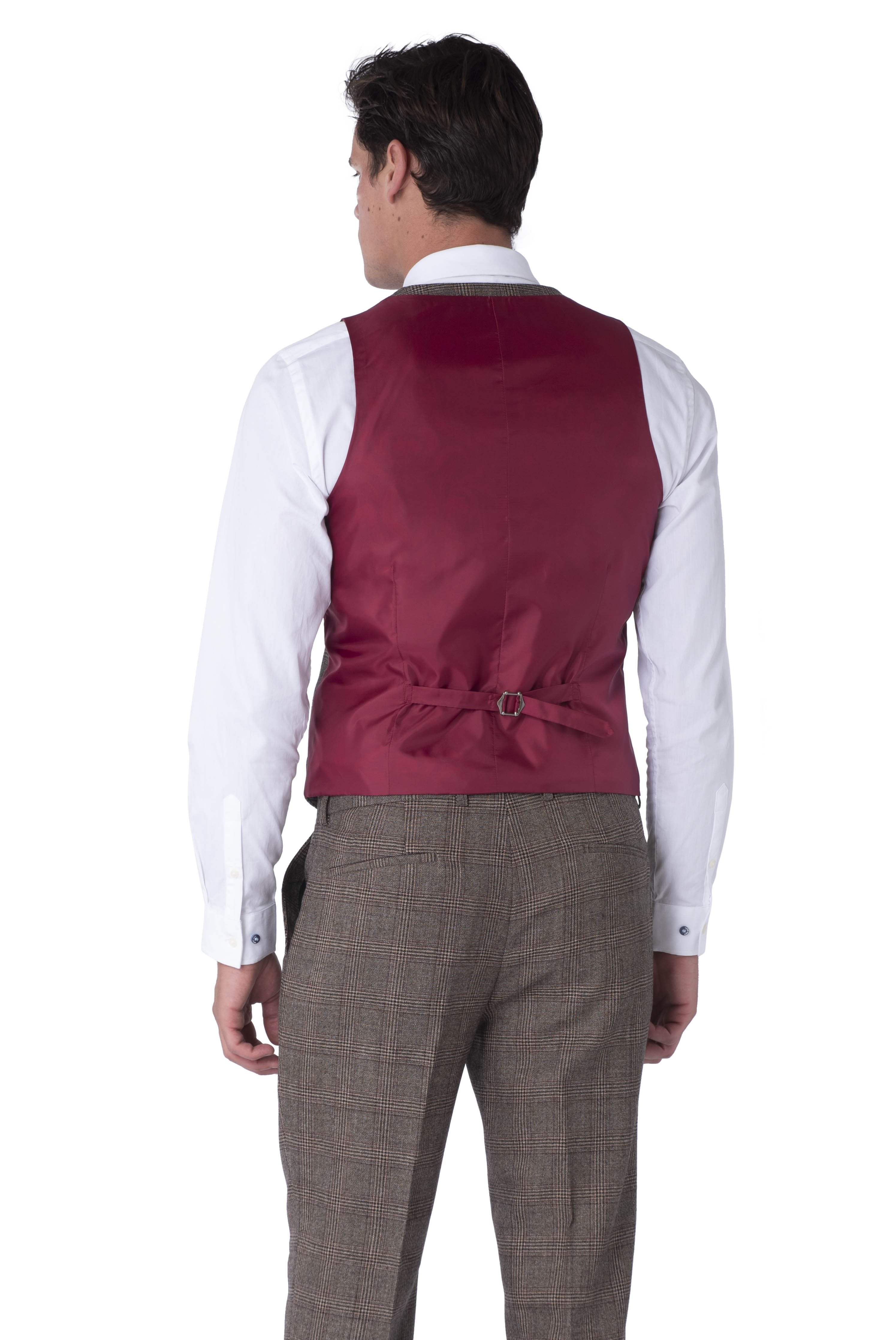 Jude Harry Brown Brown Check 100% Wool Suit RRP £299