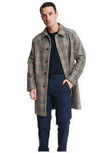 Declyn Brown Check Wool Over Coat RRP £160