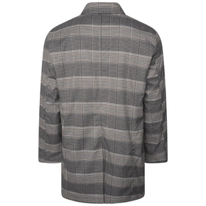 Harry Brown Black White Check Single Breasted Trench Coat RRP 99