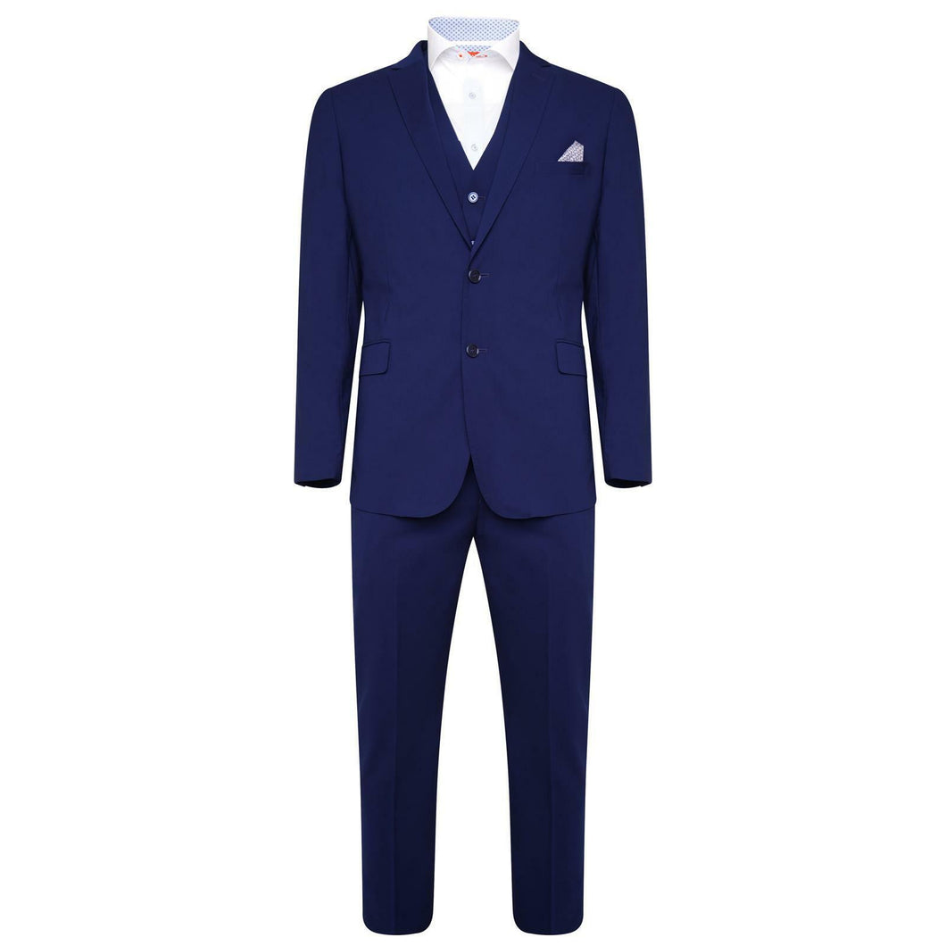 Harry Brown Blue Bamboo Three Piece Slim Fit Suit RRP £245