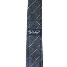 Load image into Gallery viewer, Penguin Silk Navy Stripe Tie
